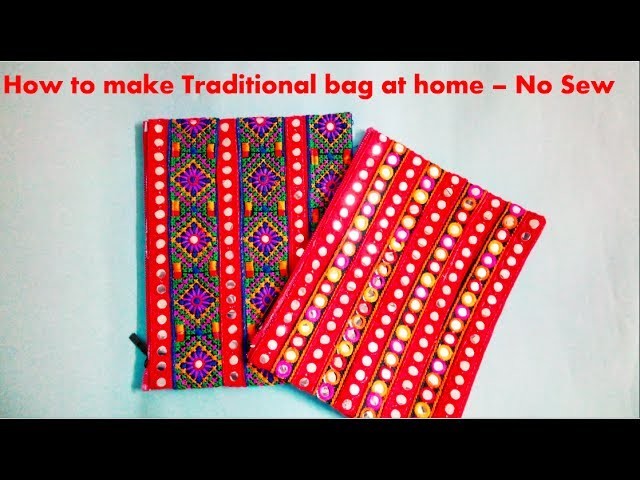 How to Make Traditional  Bags.Clutch at home - NO SEW