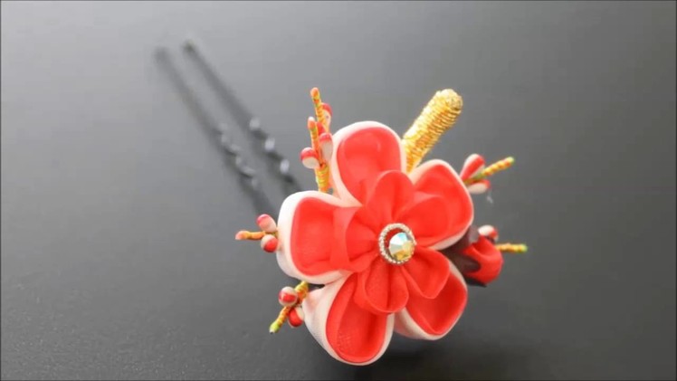 Japanese Ornamental Hairpin- Kanzashi【small】-Japanese Plum, Winter