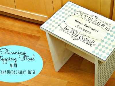 Kitchen Stool Using Chalky Finish Paint and Stencil