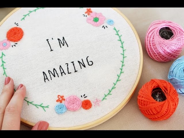 Letters embroidery | backstitch, split stitch and french knot