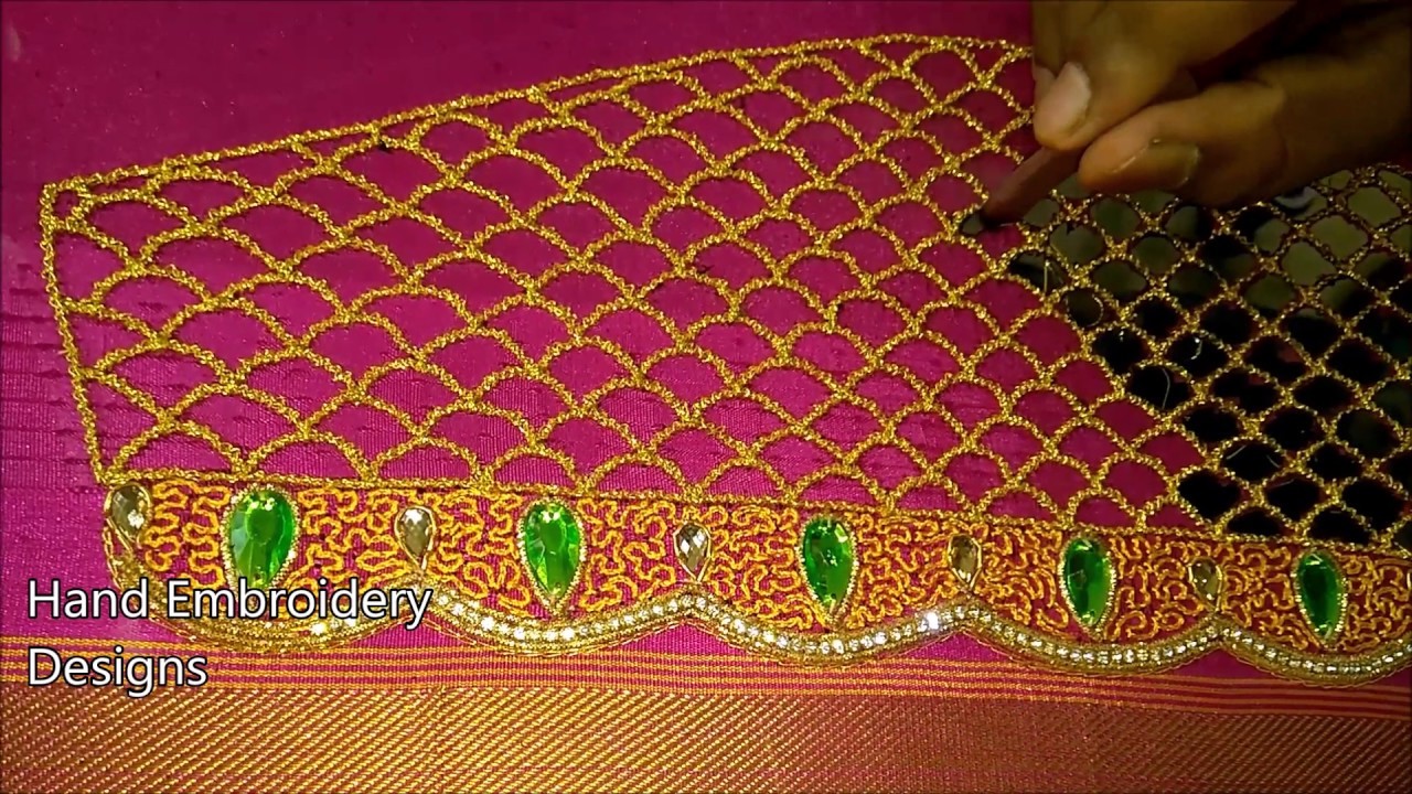 Simple maggam work blouse designs hand embroidery designs embroidery Simple maggam work blouse designs hand embroidery designs embroidery