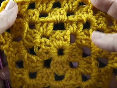 The Basic GRANNY SQUARE for beginners, LEFT-HANDED VERSION, by Bonnie Barker