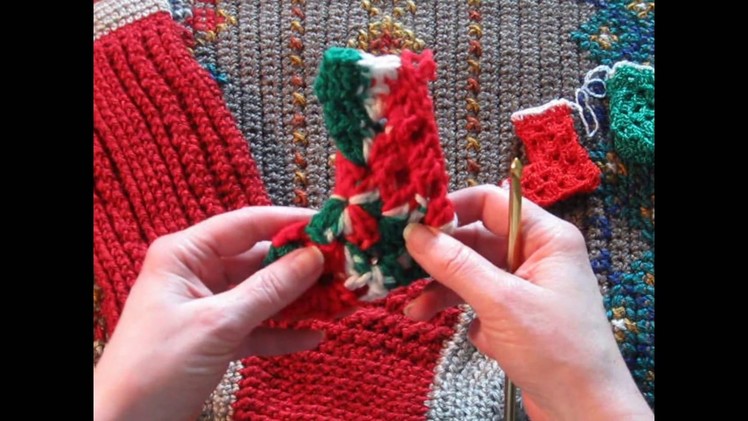 Tutorial Beginner Crochet ~ Mini Merry Hexi Stocking ~ Christmas in July CAL 2017