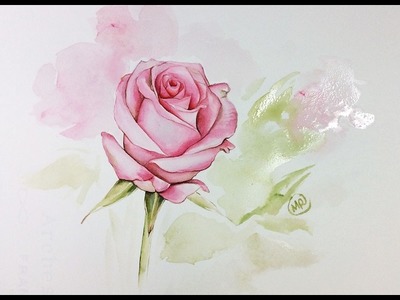 Watercolor Rose Painting Demonstration