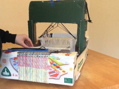 Weaving On A Cardboard Table Loom