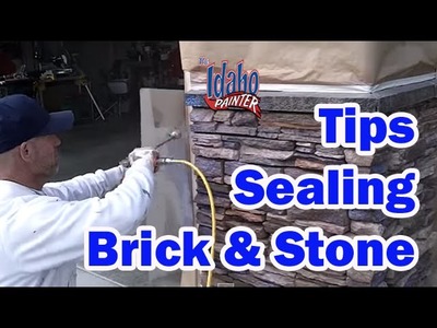 Applying H&C Sealer To Decorative Stone.  How to paint a house.