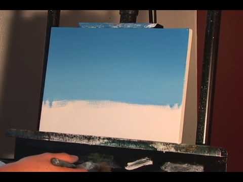 Blending a blue sky.  Follow up to Week 1 online painting lessons.  www.timgagnon.com