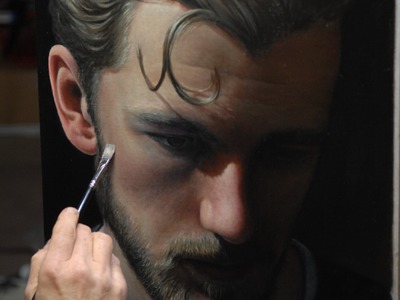 Chiaroscuro Oil Portrait, using a grisaille and colour glazing