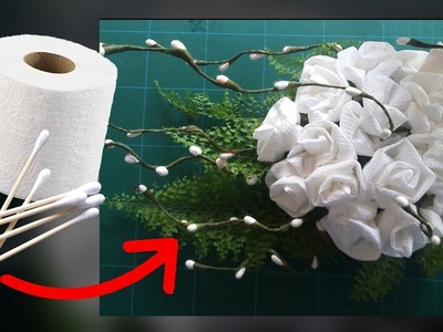 Cotton Buds and Toilet Paper Flower