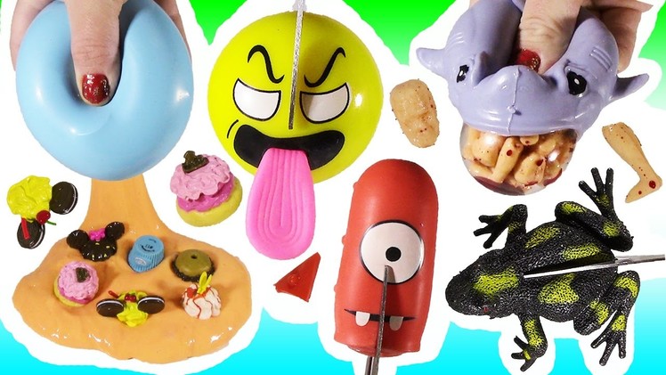 Cutting OPEN Squishy Scary SHARK! Homemade Disney SLIMY STRESS BALL! Baby Bottle Emoji! FUN