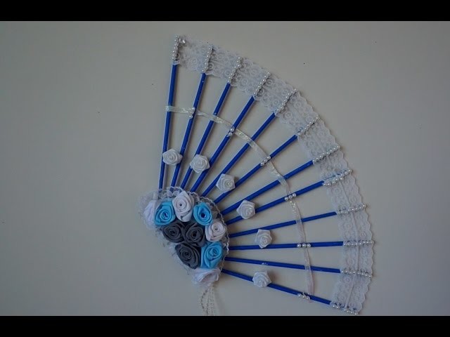 Decorative Fan From Newspaper And Cardboard