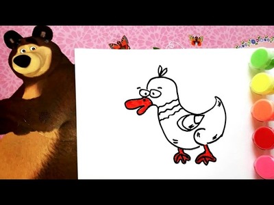 Dibuja Y Colorea Un Pato de Arco Iris. Dibujos Para Niños.Clip for Kids, Drawing Duck for Children.