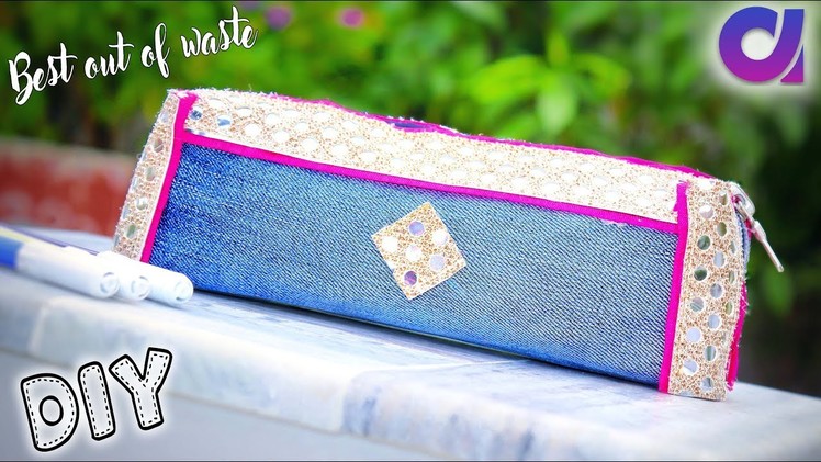 DIY School Supplies | how to reuse old jeans into Pencil Case | Best out of waste | Artkala 230