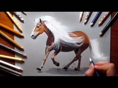 Drawing a Horse with Colored Pencils - Speed Draw | Jasmina Susak