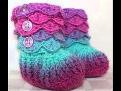 Easy Crochet Hand-Knitted Baby Booties COLOR - Socks - Slippers