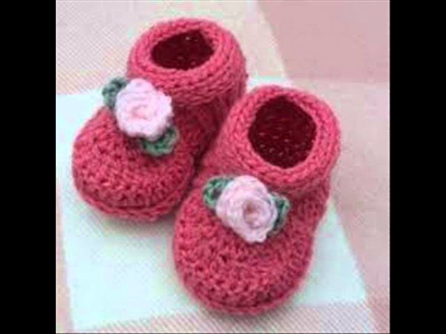 Easy To knit Baby Booties Cute Colorful Flowers - Boots - Socks