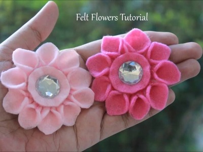 Happiness is. Crafting! DIY Craft Tutorial - 10 : How to make Felt flowers