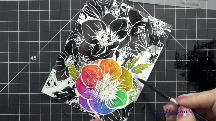 How to Create Rainbow Distress Ink Anemones (Focal & Background)