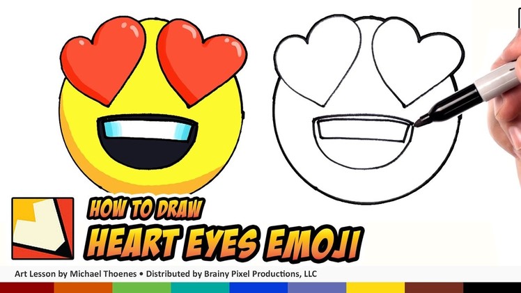 How to Draw Emojis Heart Eyes Step by Step for Beginners | BP