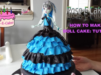 How to make a Monster High Doll Cake - Frozen Princess or Barbie Cake - Part 2