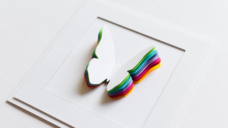 How to make : Greeting Card with Rainbow Butterfly | Kartka z Tęczowym Motylem - Mishellka #231 DIY