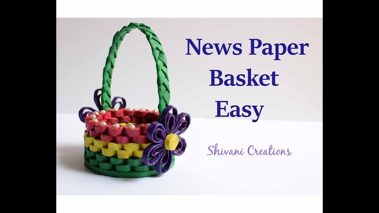 How to make News Paper Basket. Best out of Waste. Easy Paper Basket