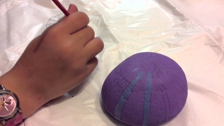 How to paint rocks - Purple Sea Urchin