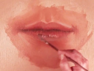 How to paint the mouth or lips (front view)