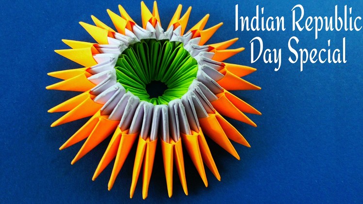 Indian Republic Day Special - Modular Tri Colour Origami Tutorial (400th Video)