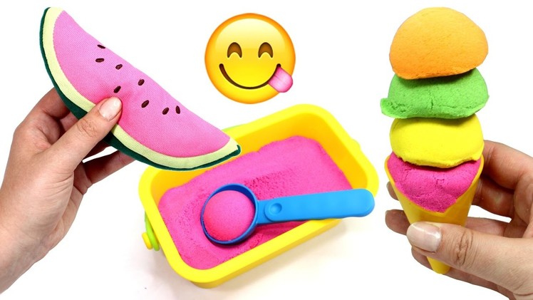 Kinetic Sand Ice Cream Learn Fruit Names with Toys Learn Colors Kinetic Sand Play for Kids