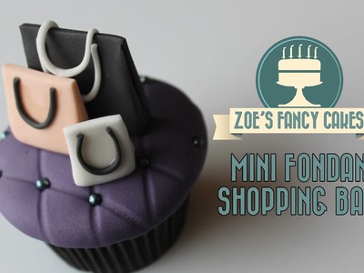 Mini fondant shopping bags miniature gum paste cake toppers how to make tutorials