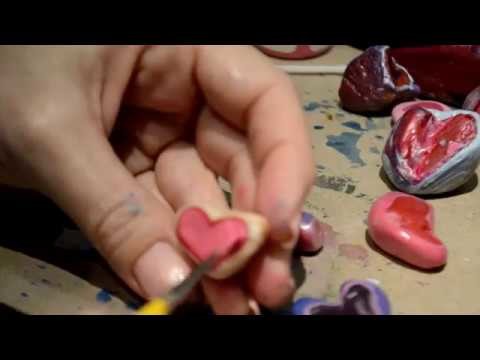 My Abstract Rock Paintings - Heart Shaped Rocks