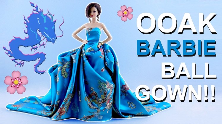 OOAK Blue Dragon BALL GOWN - Barbie Collector