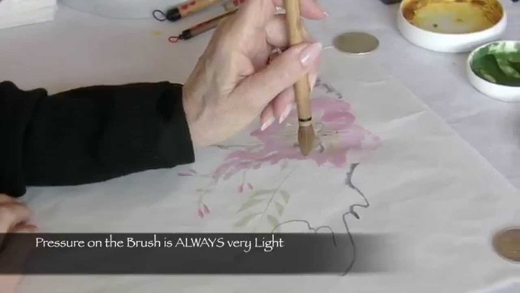 Painting Wisteria in Chinese Brush Painting - Class Demonstration by Nan Rae