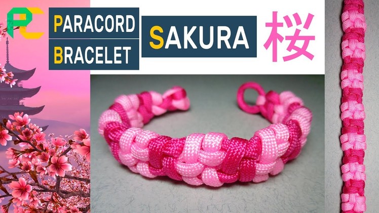 Paracord Bracelet Sakura without buckle
