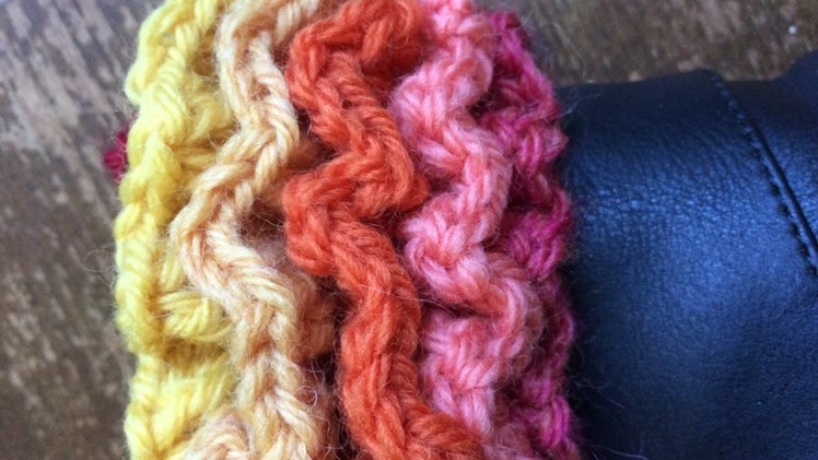 Rainbow Ruffle Crochet Boot Cuffs