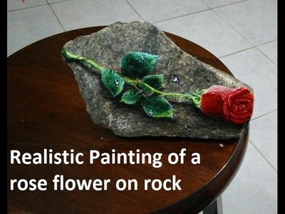 Realistic Acrylic Painting on Rock - "Rosa"