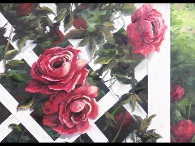 Roses on a Trellis  | Oil Painting Demo