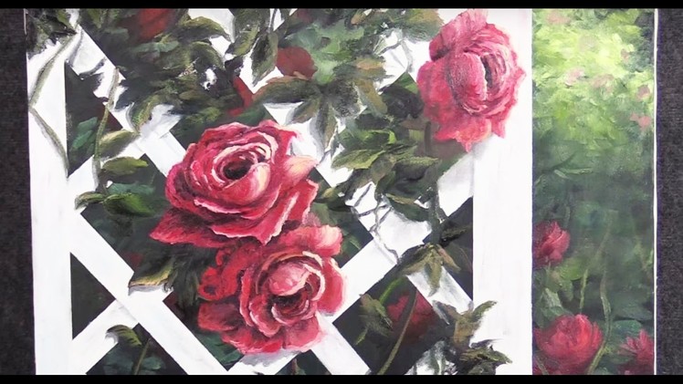 Roses on a Trellis  | Oil Painting Demo