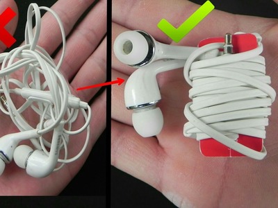 3 Ideas to keep your Earphone from Tangling | Life Hacks