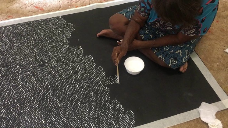 ABORIGINAL ART PAINTING by LILY KELLY "SAND HILLS" 154 x 96 cm