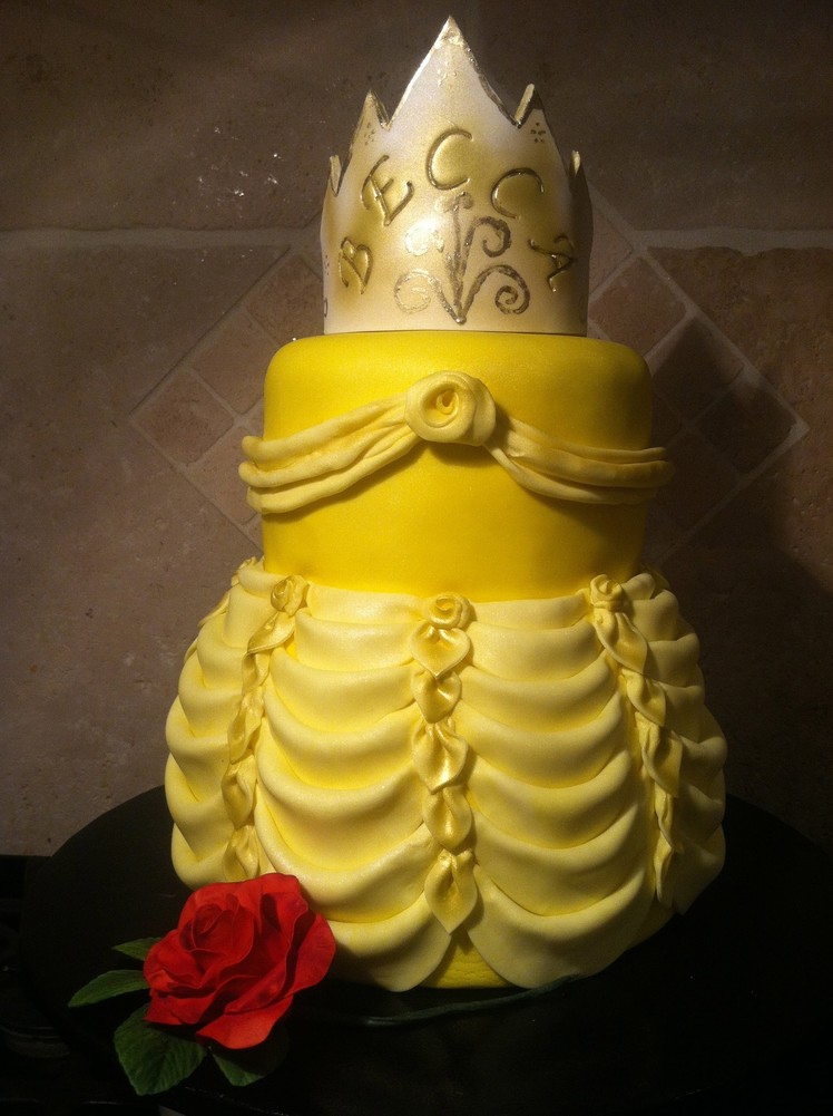Belle's Dress -- Beauty and the Beast Birthday Cake