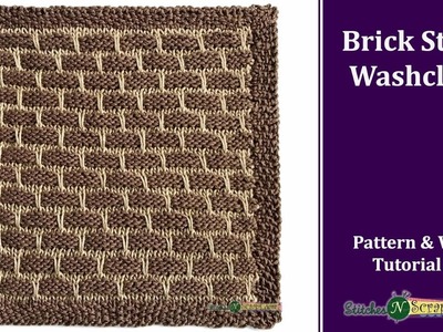 Brick Stitch Washcloth - Knitted Kitchen Blog Hop #16