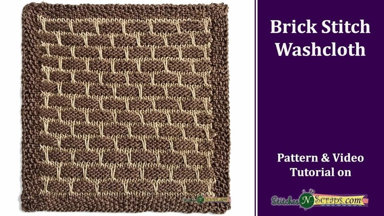 Brick Stitch Washcloth - Knitted Kitchen Blog Hop #16