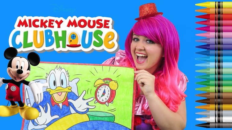 Coloring Donald Duck Mickey Mouse Clubhouse GIANT Coloring Book Page Crayons | KiMMi THE CLOWN