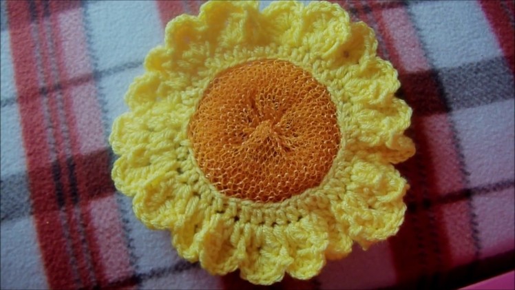 Crochet Sunflower Scrubbie