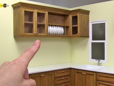 DIY Miniature Kitchen Wall Cabinet　ミニチュアキッチン吊戸棚作り