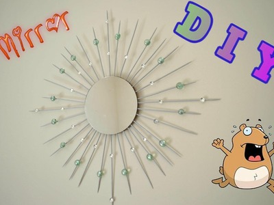 DIY TUTORIALS: How to make a mirror with wooden sticks and glass decorations
