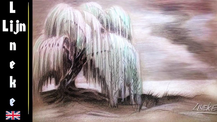 Drawing a Weeping Willow TREE - Eywa Avatar - easy tutorial