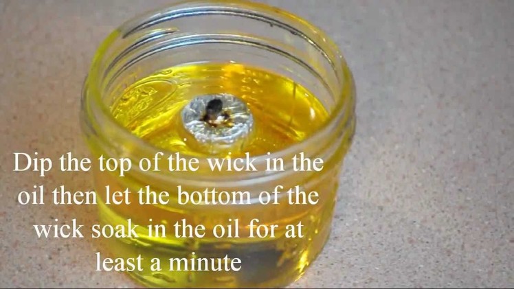 Floating Wick in used vegetable oil